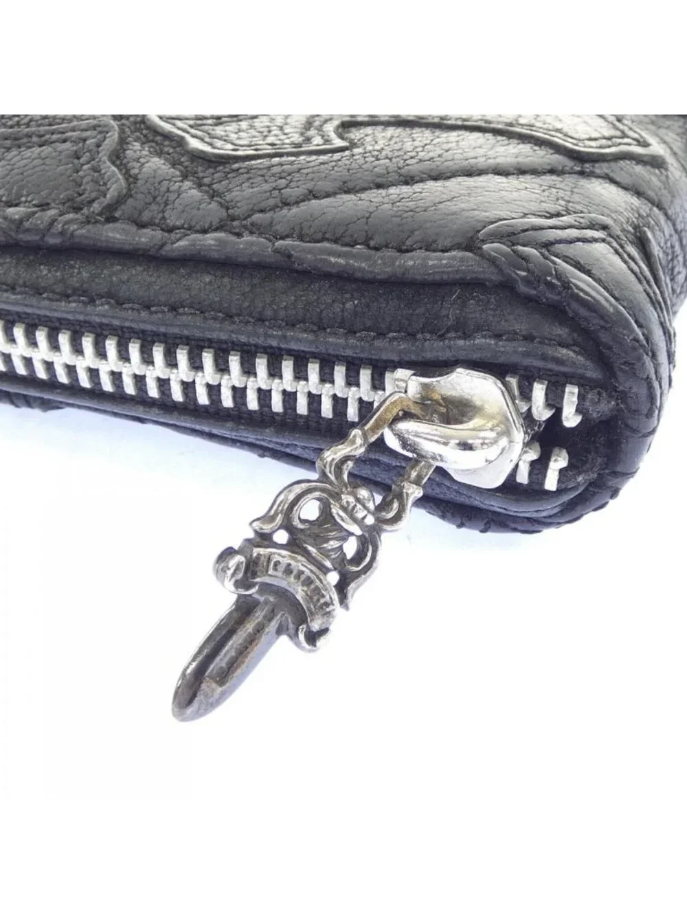 Chrome Hearts Rec Zip Quilted Cemetery Cross Wallet